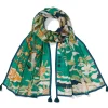Ming Birds and Flowering Branches Oversize Oblong Scarf