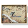 Momoyama Cranes and Flowers Lacquer Tray