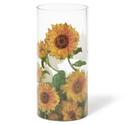 Monet Sunflowers Glass Vase