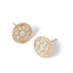 Mother-of-Pearl Mosaic Stud Earrings