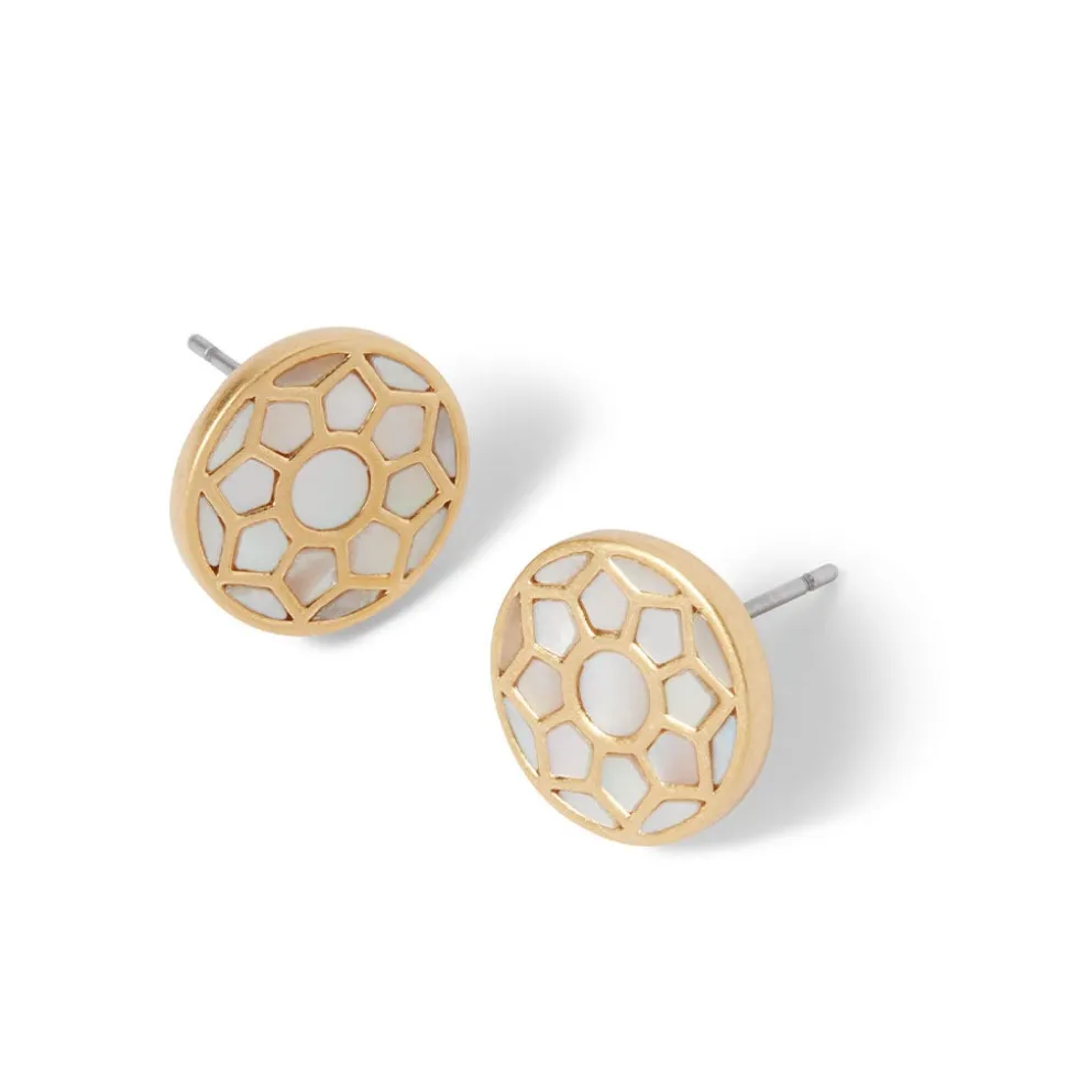 Mother-of-Pearl Mosaic Stud Earrings