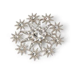 Ottoman Star Antiqued Silver Brooch