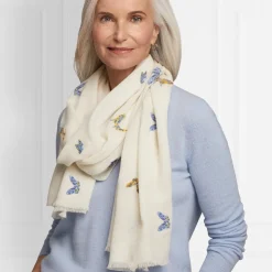 Qing Embroidered Butterflies Oblong Scarf