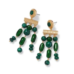 Roman Malachite Chandelier Earrings
