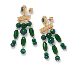 Roman Malachite Chandelier Earrings