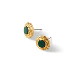 Roman Malachite Stud Earrings
