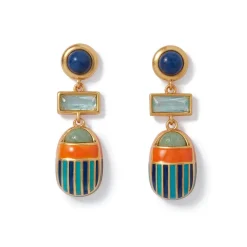 Royal Scarab Drop Earrings