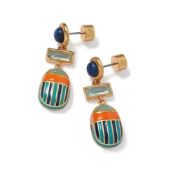 Royal Scarab Drop Earrings