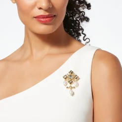 Royal Tudor Pearl Chandelier Brooch