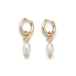 Royal Tudor Small Hoop Earrings with Pearls