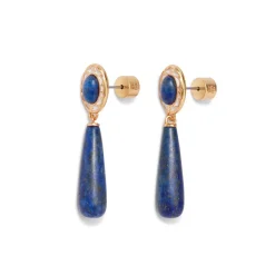 Spanish Baldric Lapis Elongated Drop Earrings