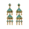 Tibetan Mandala Fringe Drop Earrings
