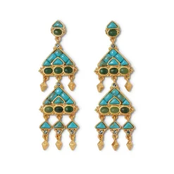 Tibetan Mandala Fringe Drop Earrings