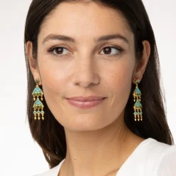 Tibetan Mandala Fringe Drop Earrings