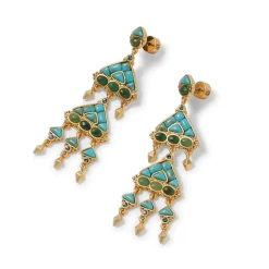 Tibetan Mandala Fringe Drop Earrings