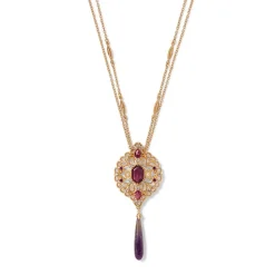 Turkish Amethyst Long Pendant Necklace