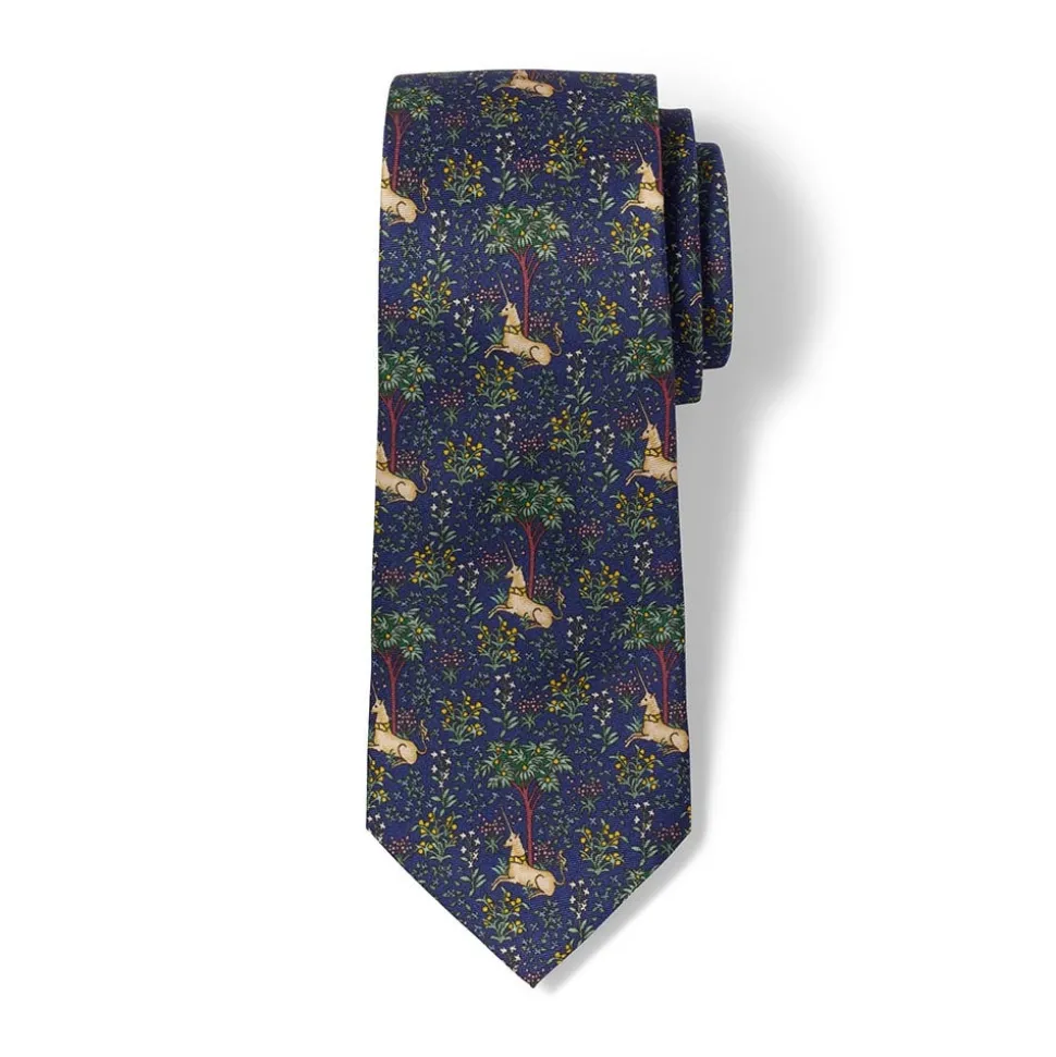 Unicorn in a Garden Silk Necktie