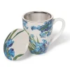 Van Gogh Irises Covered Mug with Tea Infuser