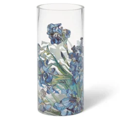 Van Gogh Irises Glass Vase