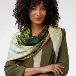 Van Gogh Stylized Nature Double-Sided Square Silk Scarf