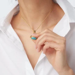 Wedjat Eye Scarab Spinning Pendant Necklace