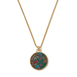 William Morris Blackthorn Enamel Pendant Necklace