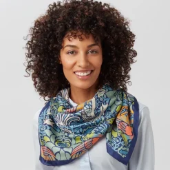 William Morris Peacock and Dragon Square Silk Scarf