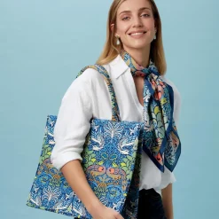 William Morris Peacock and Dragon Square Silk Scarf