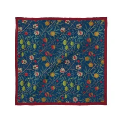 William Morris Pomegranate Cotton-and-Silk Pocket Square