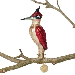 Woodpecker Glass Ornament